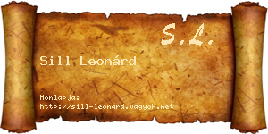 Sill Leonárd névjegykártya