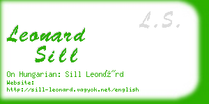 leonard sill business card